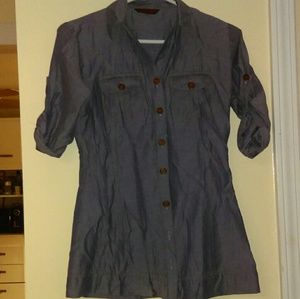 Gorgeous blue top with worn look